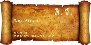 May Vince névjegykártya